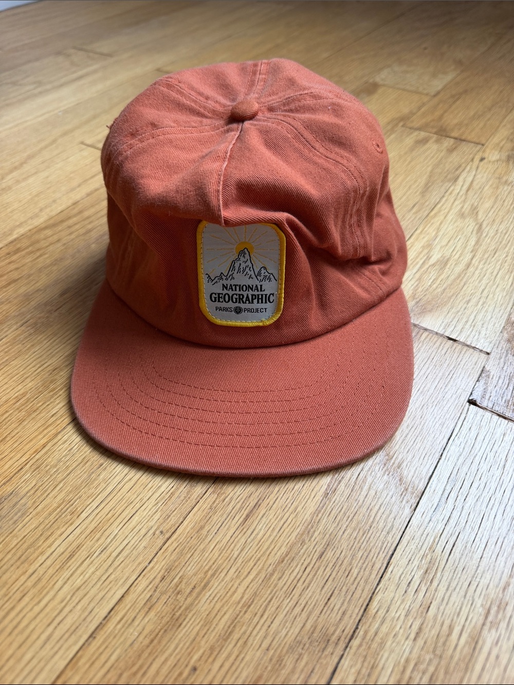 National Geographic Unisex Rust Orange Flat Brim Cap
